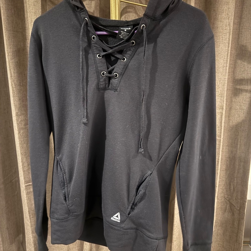 Reebok Black Lace-Up Hoodie